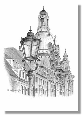 Bleistiftzeichnung Malerblick-Dresden